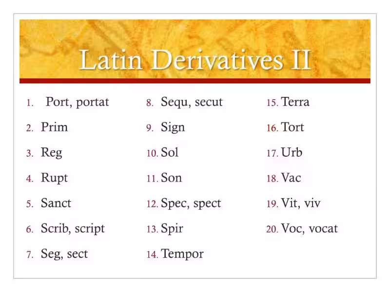 latin-derivatives