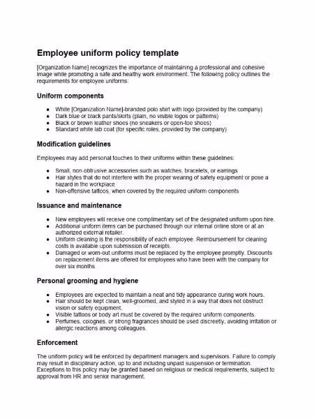uniform-policy-template